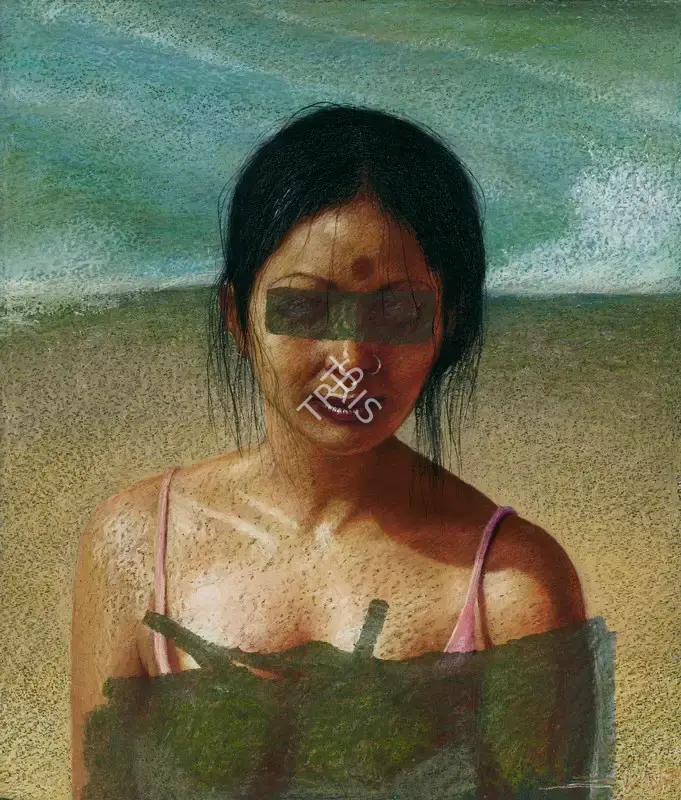 Bikash Bhattacharjee (Artist), When She Was…! (After Censor), 1978, Painting