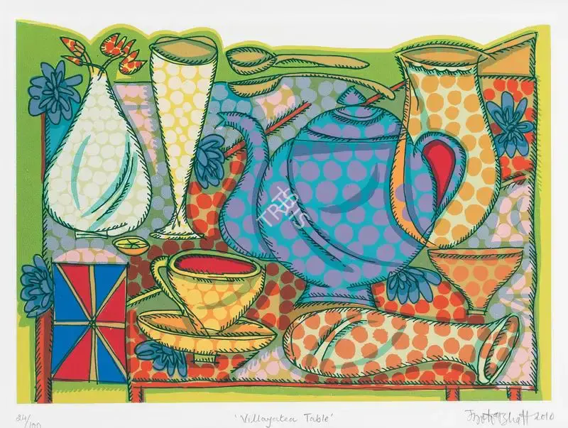 Jyoti Bhatt (Artist), Villayatea Table, 2010, Graphic Art