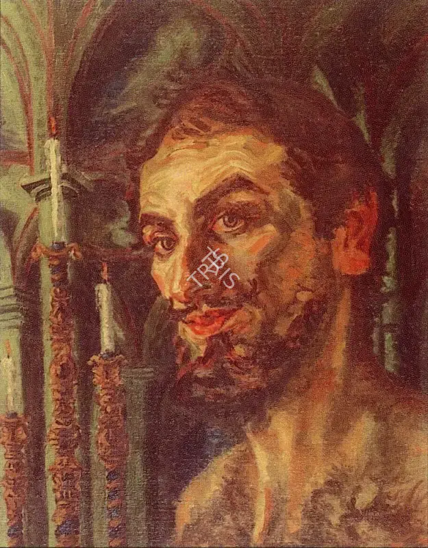 Sabavala, Jehangir (Artist). Self portrait. Oil on Canvas, 1948 | Pilgrim, Exile, Sorcerer | Painting | FineArts | 00182388
