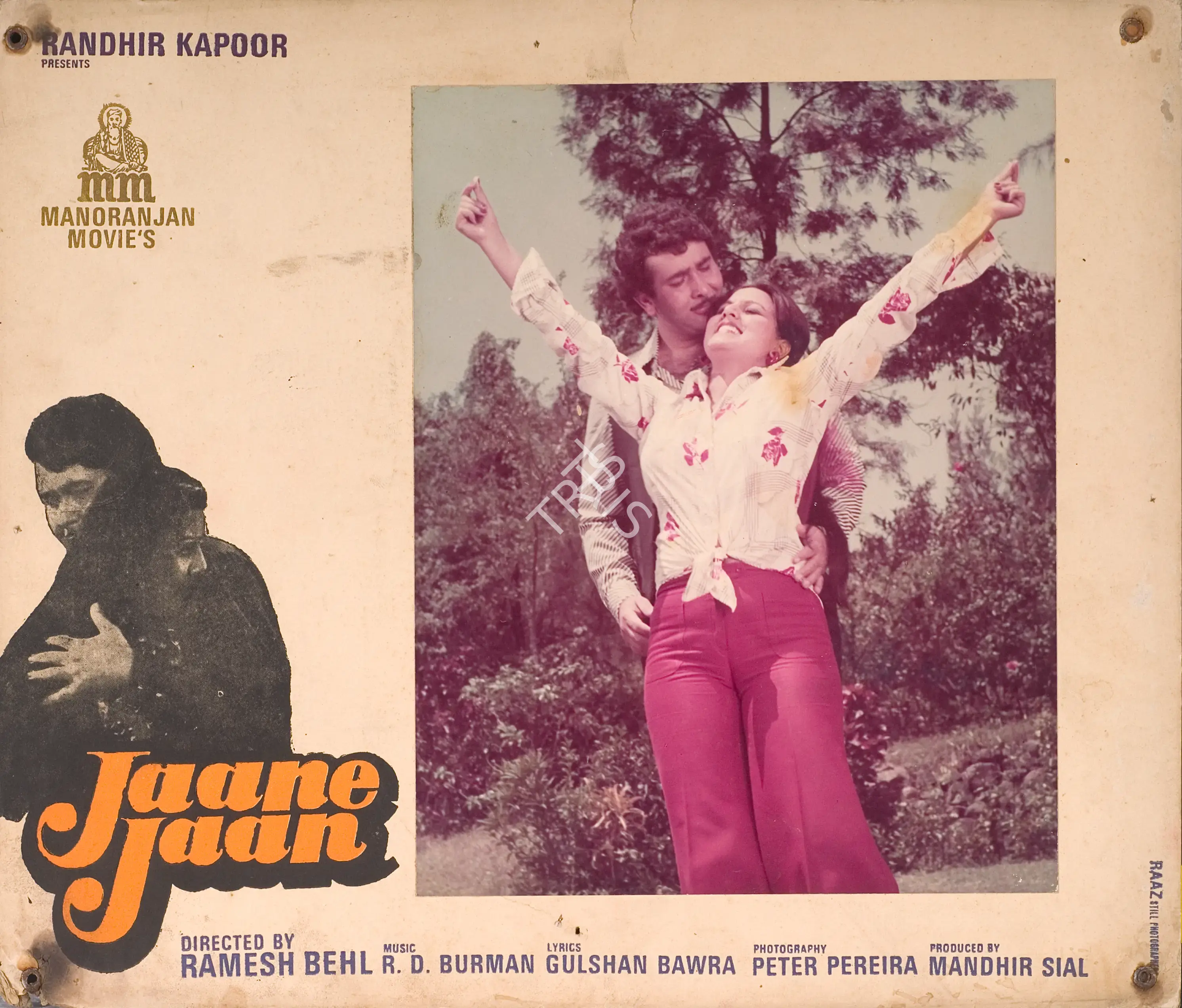 Mandhir Sayal (Producer), Jaane Jaan, 1983, Photographic Still Mounted on Lobby Card