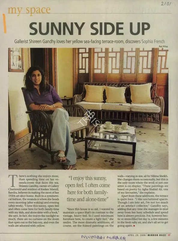 Pal Pillai (Photographer), Sunny Side Up, 2006, Newspaper Clipping