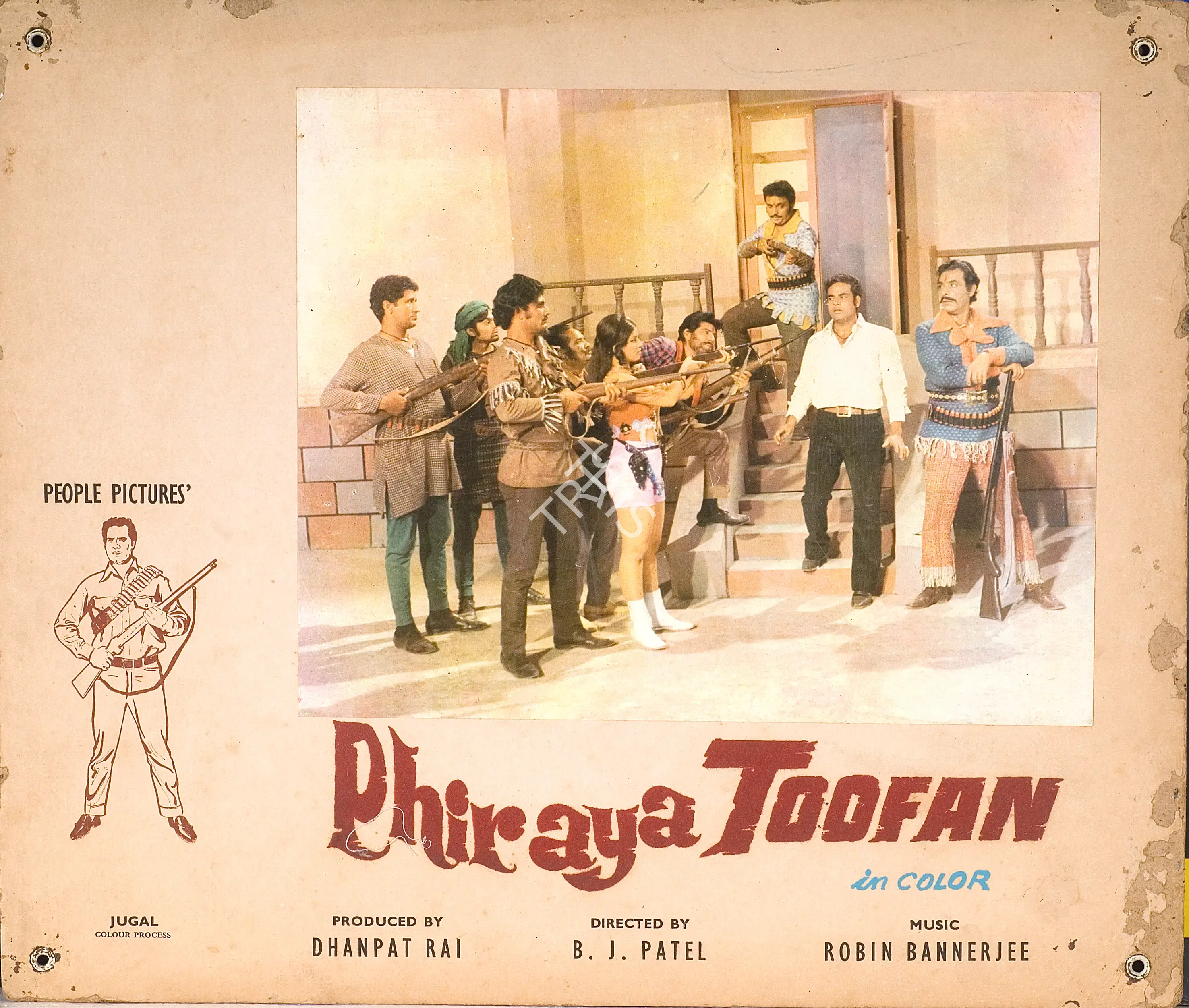 Dhanpat Rai (Producer), Phir Aya Toofan, 1973, Photographic Still Mounted on Lobby Card