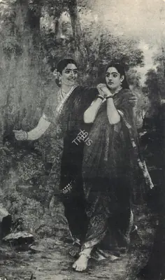 Raja Ravi Varma (Artist), Darupati and Simhika, 1898, Painting