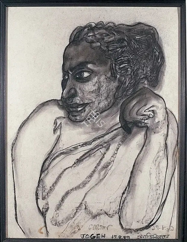 Jogen Chowdhury (Artist), Woman, 1989, Painting