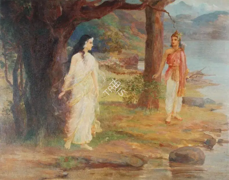 A.H. Muller (Artist), Shakuntala and Dushyant, Painting