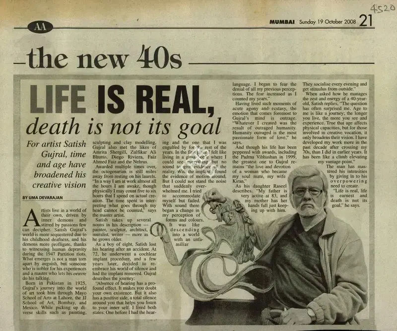Uma Devarajan (Reporter), Life is Real Death is not its Goal, 2008, Newspaper Clipping