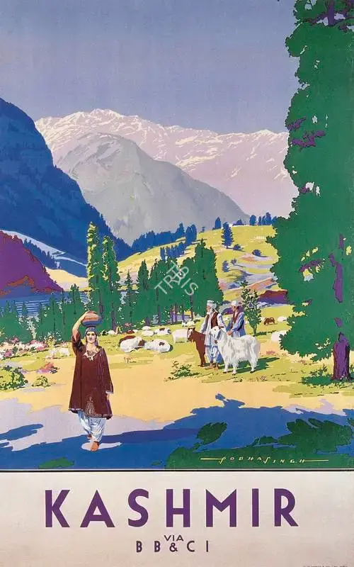 After Sobha Singh (Artist), Kashmir, Travel Publicity Related Art & Poster