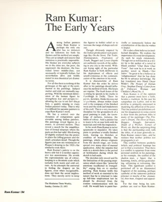 Richard Bartholomew (Essayist), Ram Kumar, 1985, Essay