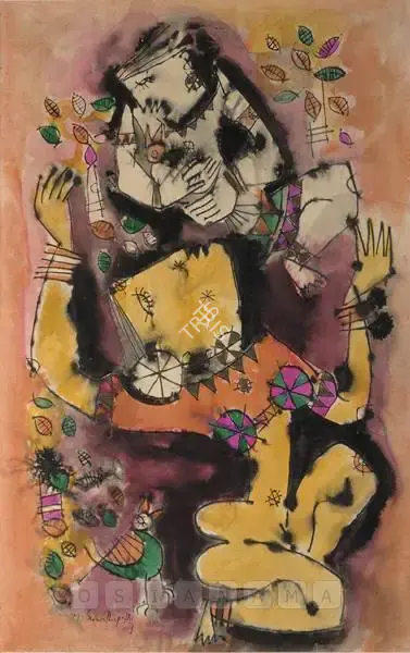 M. Senathipathi (Artist), Lovers Series, 1970, Painting