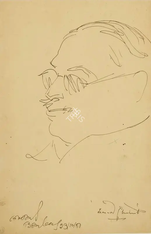 Gopal Ghose (Artist), Leonard Elmhirst, 1951, Drawing