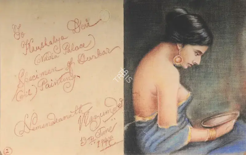 Hemendranath Mazumdar (Artist), Study For Nadia Palalce Durbar Painting, 1947, Painting