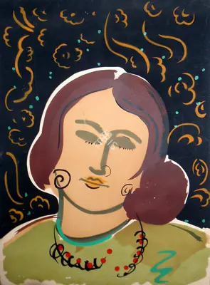 Sailoz Mookherjea (Artist), Untitled (Portrait of a Woman), Graphic Art