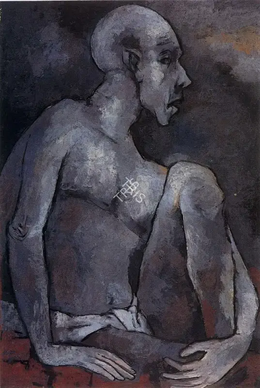 Goud, K. Laxma (Artist). Seated Man, n.d. | Painting, So.NeY/12.06.95