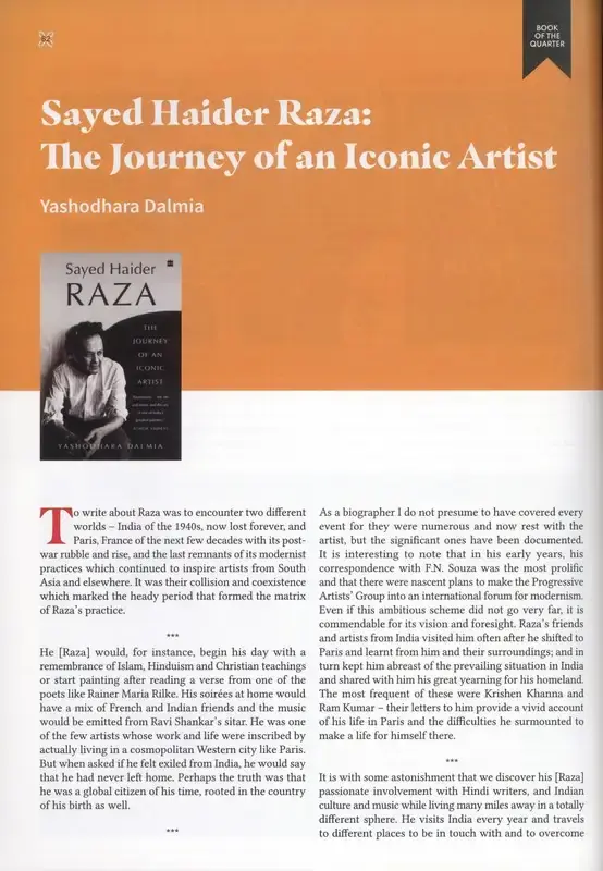 Yashodhara Dalmia (Essayist), Sayed Haider Raza, 2021, Essay