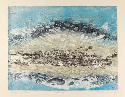 Krishna Reddy (Artist), Pastoral, 1959, Graphic Art