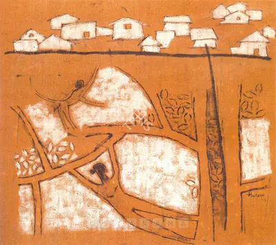 M.F. Husain (Artist), Untitled, 1954, Painting