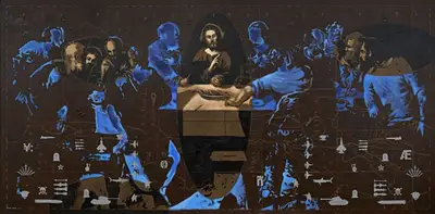 Baiju Parthan (Artist), Last Supper ( Via Et Veritas Et Vita), 2017, Painting