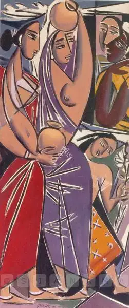 Keyt, George (Artist). Lady With Waterpot, 1971 | Painting, So.NeY/24.09.04, 1971