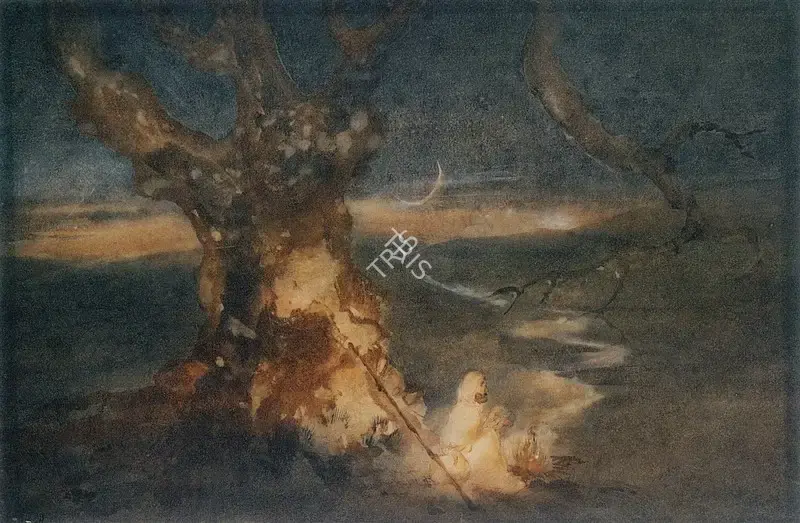 Rabindranath Tagore (Artist), Winter Night, Painting