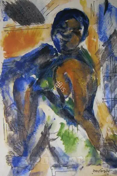 Baij, Ramkinkar (Artist). Santhal Lady, n.d. | Painting, AA.Onl/18.11.07, 2007 · Apparao Art