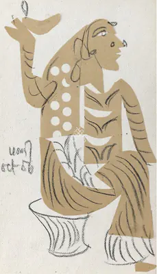 K.G. Subramanyan (Artist), Untitled (Lady with Diya), 2006, Collage