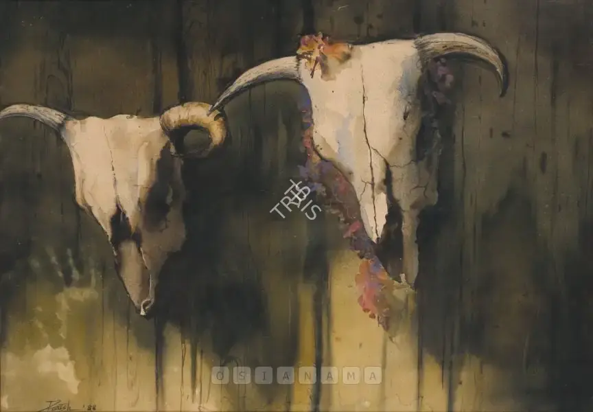 Paresh Maity (Artist), Bygone Glory, 1988, Painting