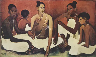 Amrita Sher-Gil (Artist), Brahmacharis, 1937, Painting