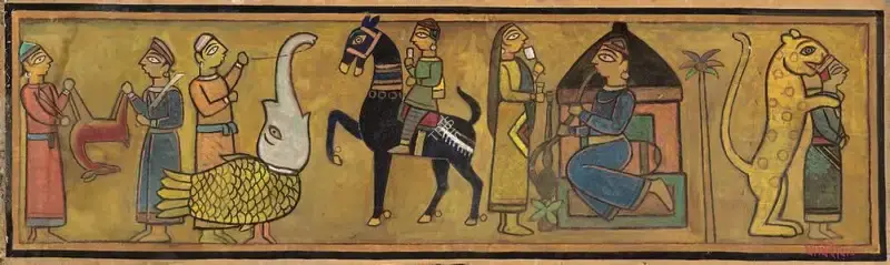 Roy, Jamini (Artist). Untitled (Mythological Scroll), n.d. | Painting, Ch.NeY/14.09.16, 2016 · Christie's