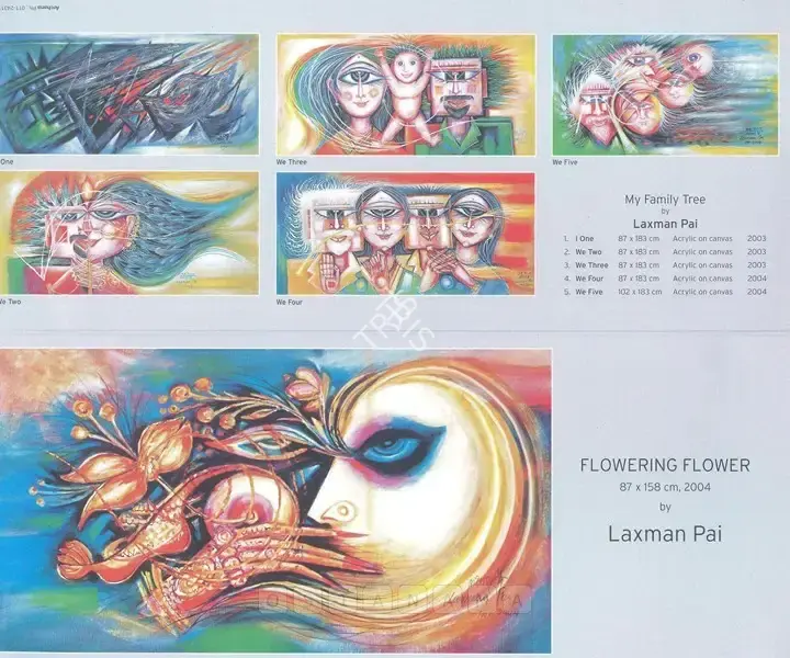 Laxman Pai (Artist), My Family Tree & Flowering Flower by Laxman Pai, 2005, Solo Exhibition Invitation