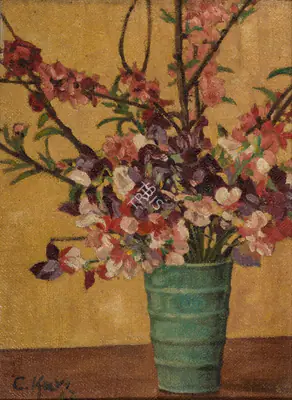 Chintamoni&nbsp;Kar (Artist), Untitled (Vase of flowers), 1948, Painting