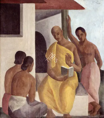 George Keyt (Artist), Monks, 1930, Painting