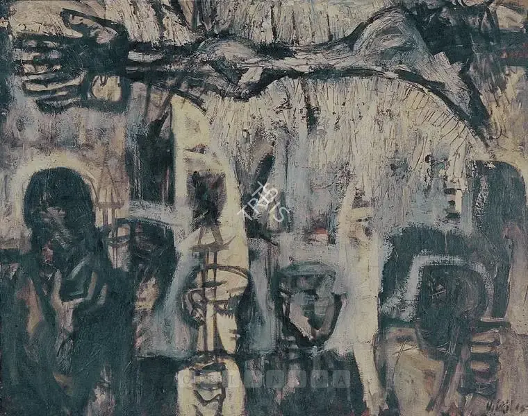 Nikhil Biswas (Artist), Crucifixion, 1965, Painting