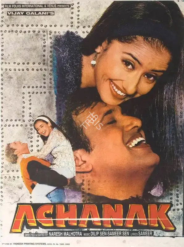 Vijay Galani (Producer), Achanak, 1998, Full Sheet Poster