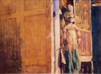 Sanjay Bhattacharya (Artist), The Wooden Doll, 1989, Painting