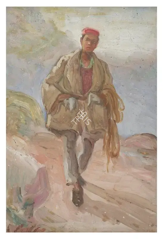 Prahlad Karmakar (Artist), Himalayan Boy, Painting