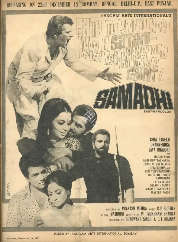 G.L. Khanna (Producer), Samadhi, 1972, Advertisement