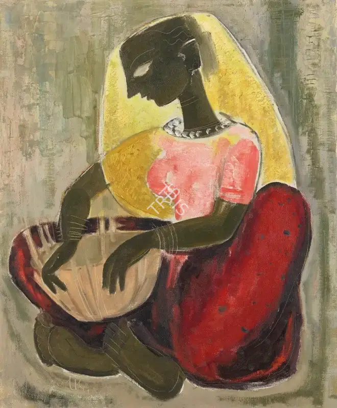 K.S. Kulkarni (Artist), Untitled (Basket Maker), Painting