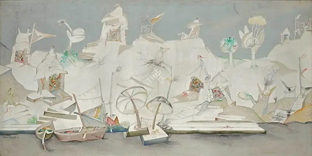 Manu Parekh (Artist), Benares Landscape 3, 1986, Painting