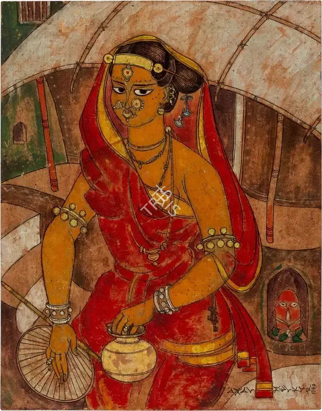 A.A. Almelkar (Artist), Untitled (Bride), 1956, Painting