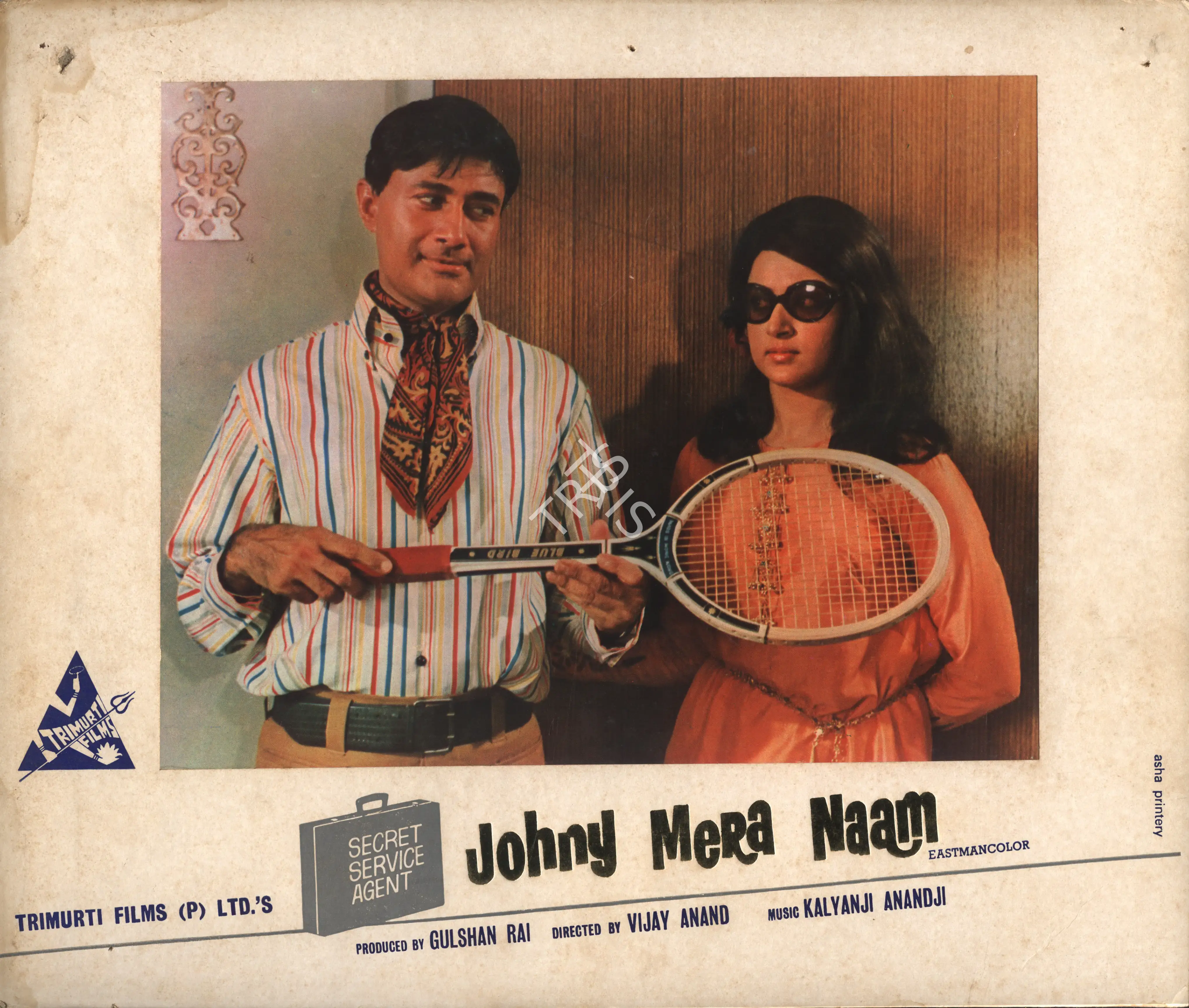Fali Mistry (Cinematographer), Johny Mera Naam, 1970, Photographic Still Mounted on Lobby Card