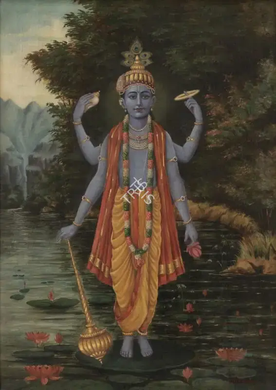 M.V. Dhurandhar (Artist), Untitled (Vishnu), 1904, Painting