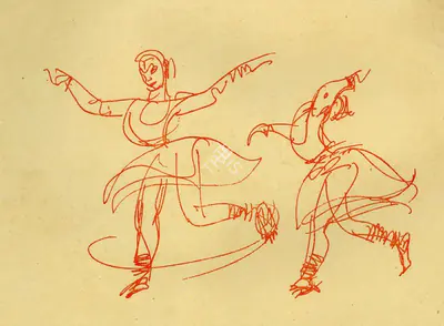 Shiavax Chavda (Artist), Tora by Birju Maharaj, Sketch