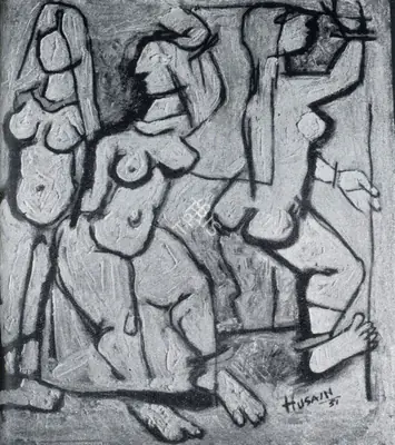 M.F. Husain (Artist), Mural, 1951, Painting