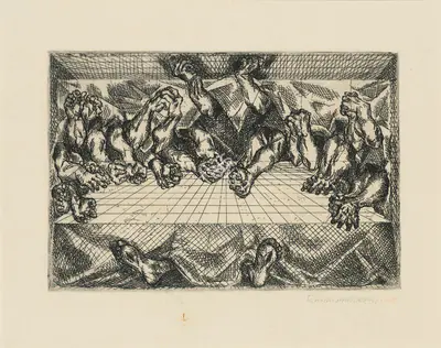 A. Ramachandran (Artist), Untitled (The Last Supper), 1968, Graphic Art