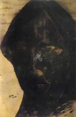 Rabindranath Tagore (Artist), Face Of A Lady & One Letter Signed By Tagore, Painting