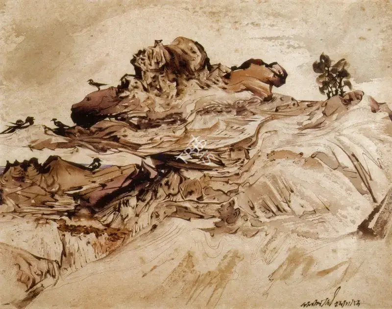 Gopal Ghose (Artist), Untitled, 1954, Painting