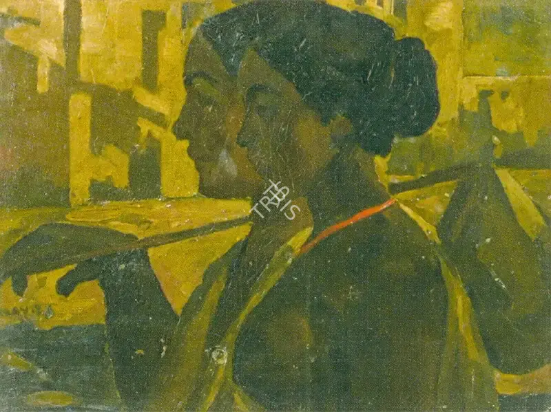 Satish Sinha (Artist), Two women Travelling, 1938, Painting