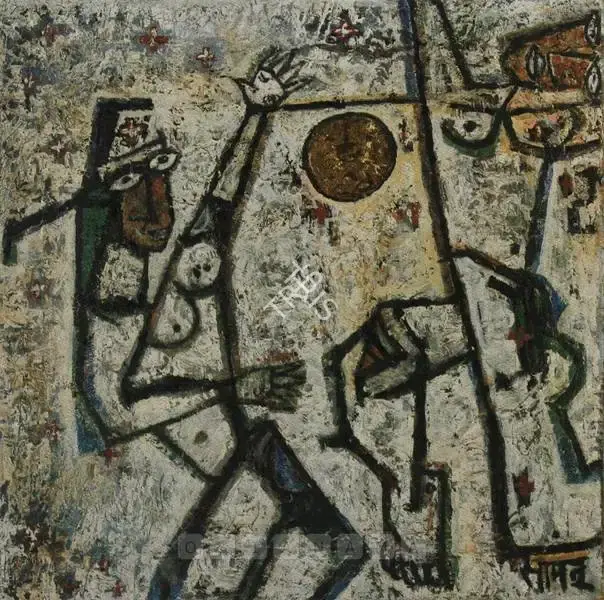 Mohan Samant (Artist), The Agony Of The Golden Moon, Painting