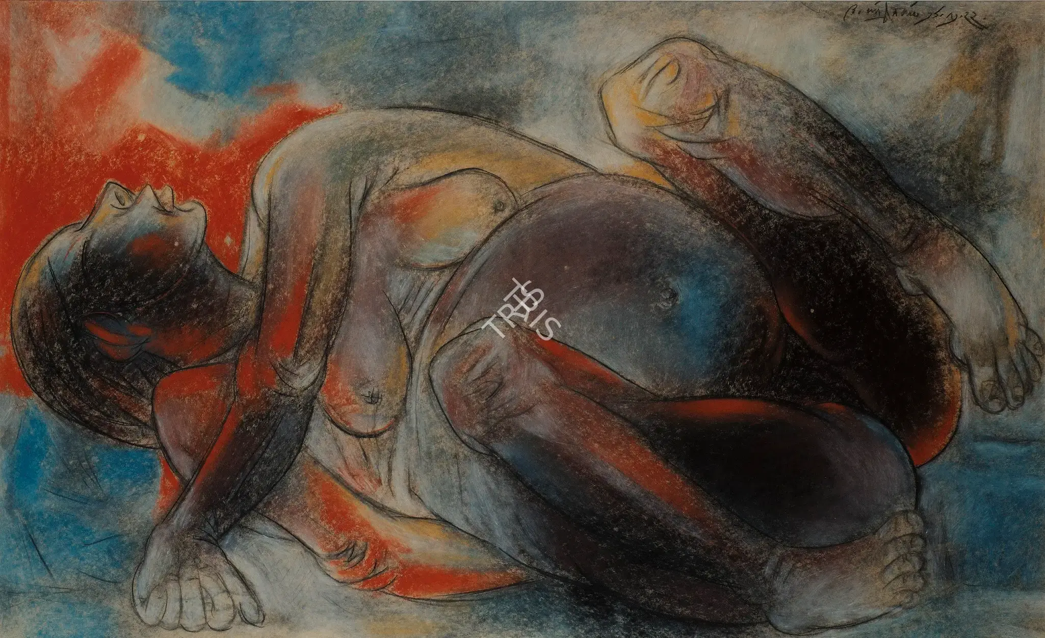 K. Laxma Goud (Artist), Andhra Famine Series, 1977, Painting