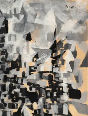 Akbar Padamsee (Artist), Landscape, 1962, Painting